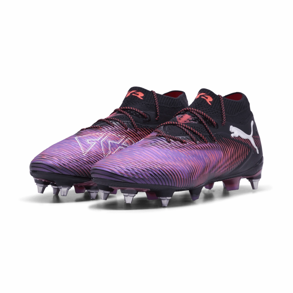PUMA Future 8 Ultimate Mxsg Spft Ground Soccer Shoes - Black/White/Glowing Red Soccer Cleats Fashion Trend