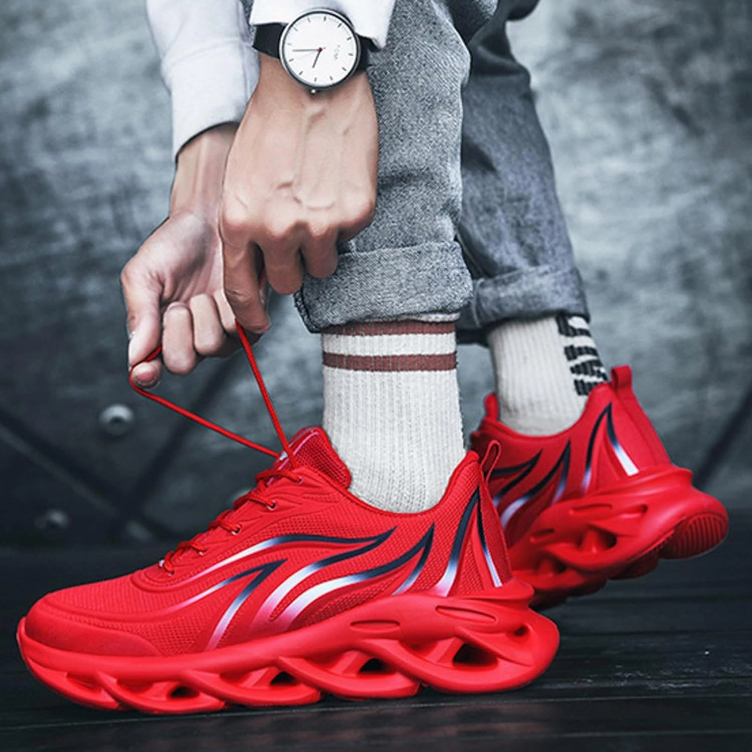 Q C Running Shoes IWIHMIV Mens Walking Shoes Men's Running Tennis Shoes Breathable Lightweight Athletic Workout Shoes Comfortable Sneakers