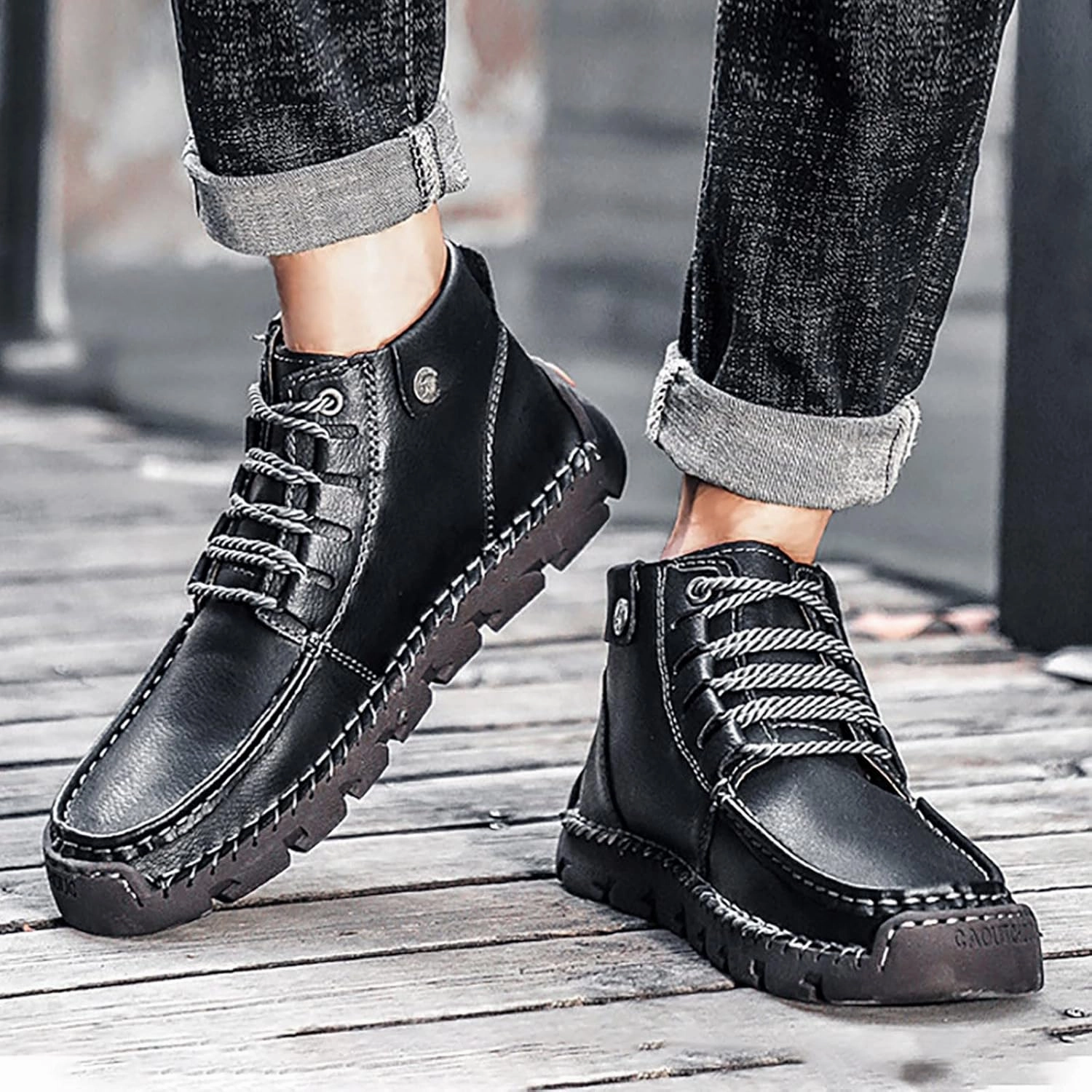 Merrell Casual Men's British Large Casual Leather Handcrafted Foreign Trade Lace Up Sports Shoes Mens Slip on Sneaker Men's Shoes Men Shoes