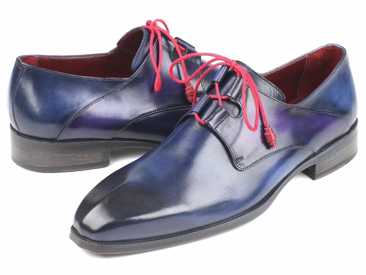 Ostrich Dress Shoes Paul Parkman Men's Ghillie Lacing Dress Shoes in Blue