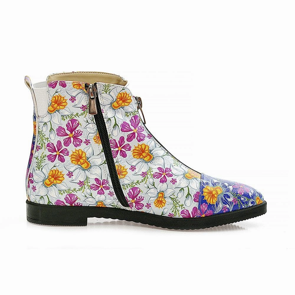 Flowers and Butterfly Short Boots WFER114 Elf Boots