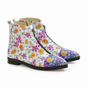 Pat Boots Flowers and Butterfly Short Boots WFER114