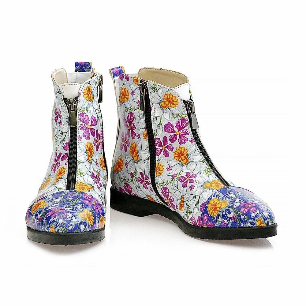 Flowers and Butterfly Short Boots WFER114 Sweater Boots