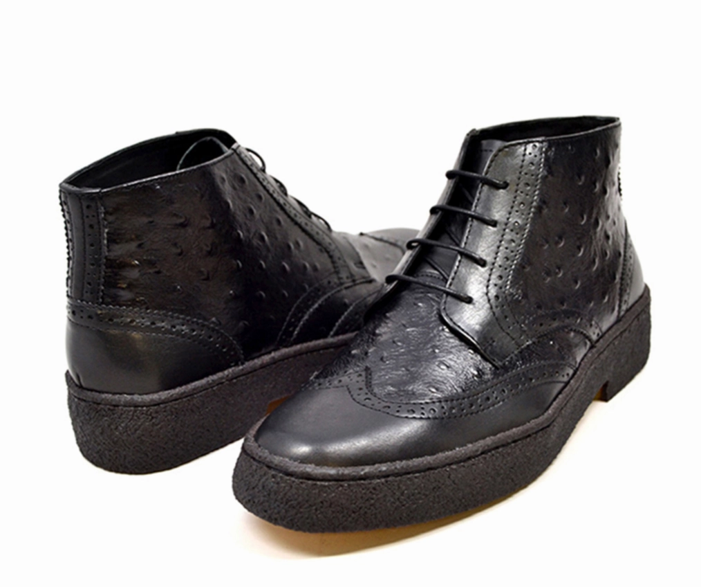 Hologram High Heels Playboy Ostrich & Wingtip Leather Shoes by The British Collection