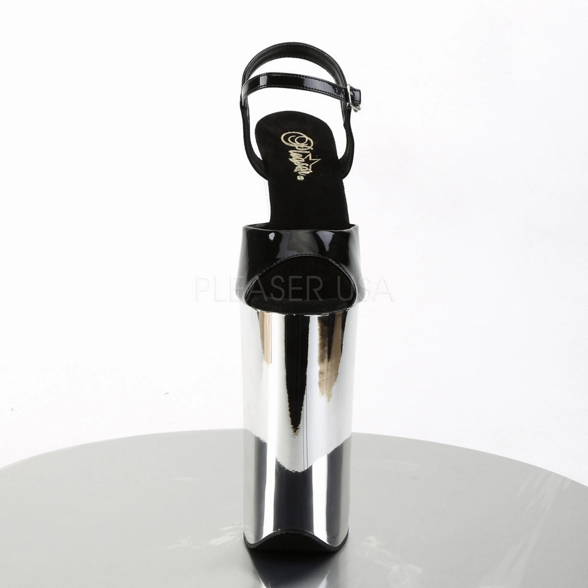 Best Shoes To Wear For Walking All Day PLEASER BEYOND-009 Black-Silver Chrome Extreme 10 Inch High Heels