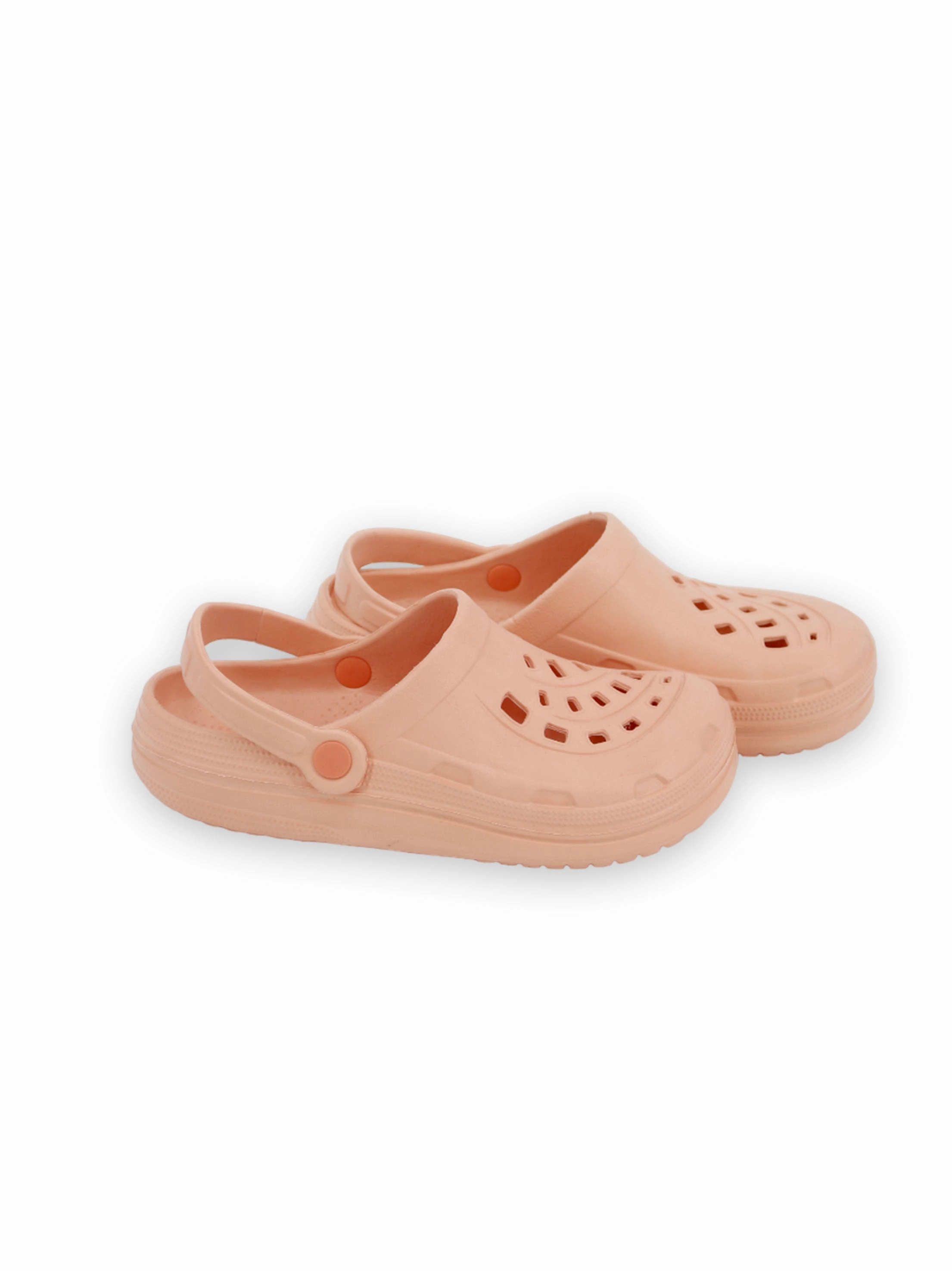 Kid's Girl Plain Solid Slides,Peach Movie Slippers