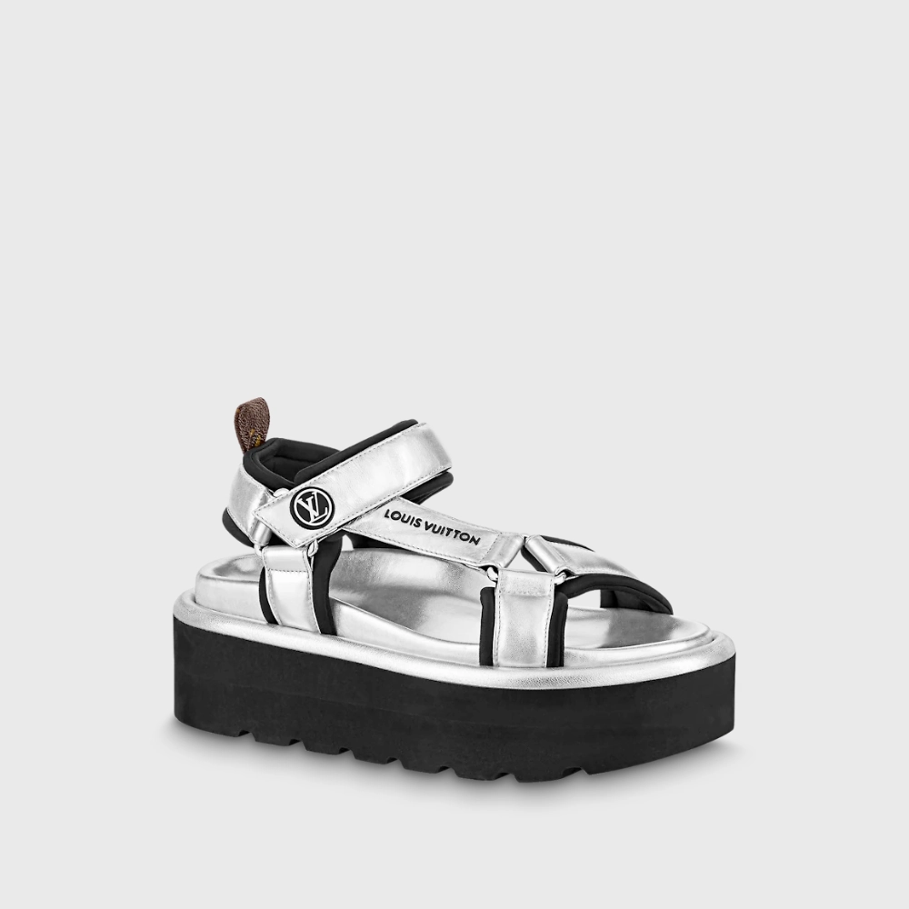 Flat Soft Leather Shoes Pool Pillow Flat Comfort Sandal Silver Designer Slides & Sandals for Women