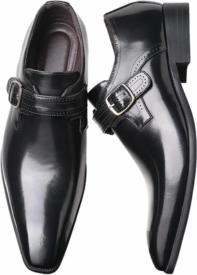 Men's Leather Dress Shoes Casual Slip-On Loafer Shoe Black Plain Oxford Footwear Workout Wedding Party Dressy Air Max 95 Essential Casual Shoes