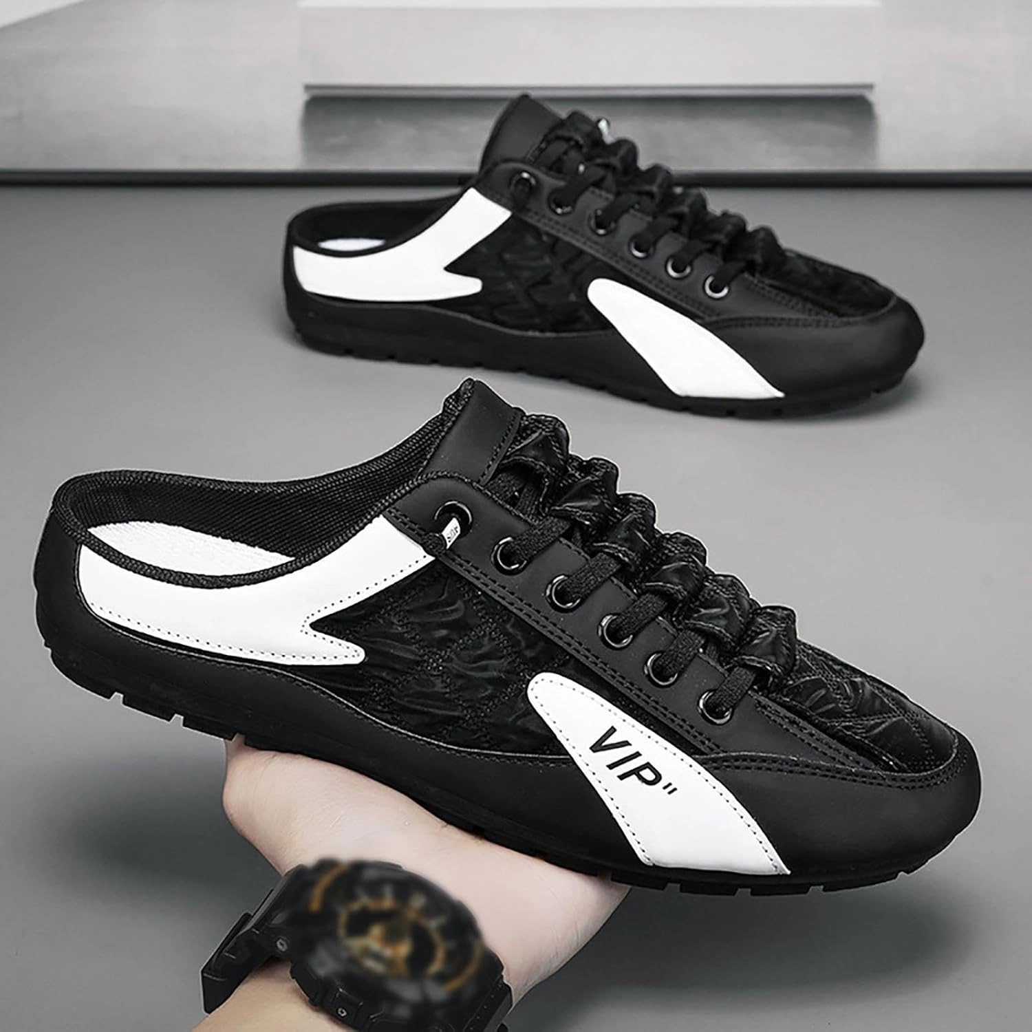 2023 Men's New Spring And Autumn Fisherman's Shoes Slip On Shoes Mens Suede Shoes Casual Lightweight Tennis Mesh Trendy Wear Patent Leather Shoes Casually