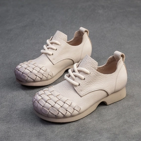 Court Legacy Lift Casual Women Retro Soft Plaited Cowhide Casual Shoes
