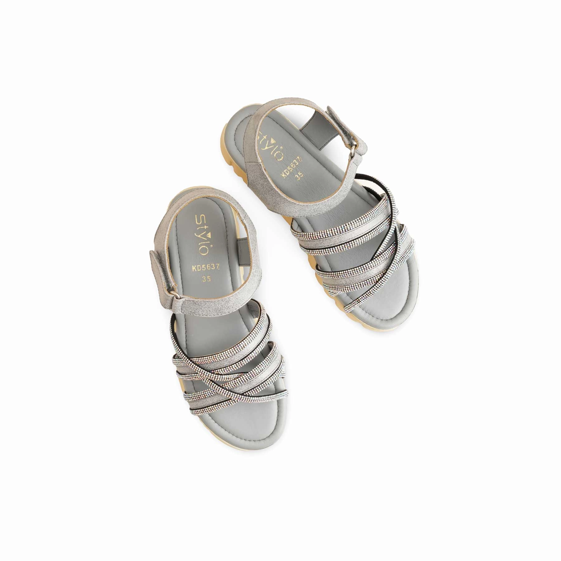 Comfortable Sandals For Wedding Girls Grey Formal Sandal KD5637