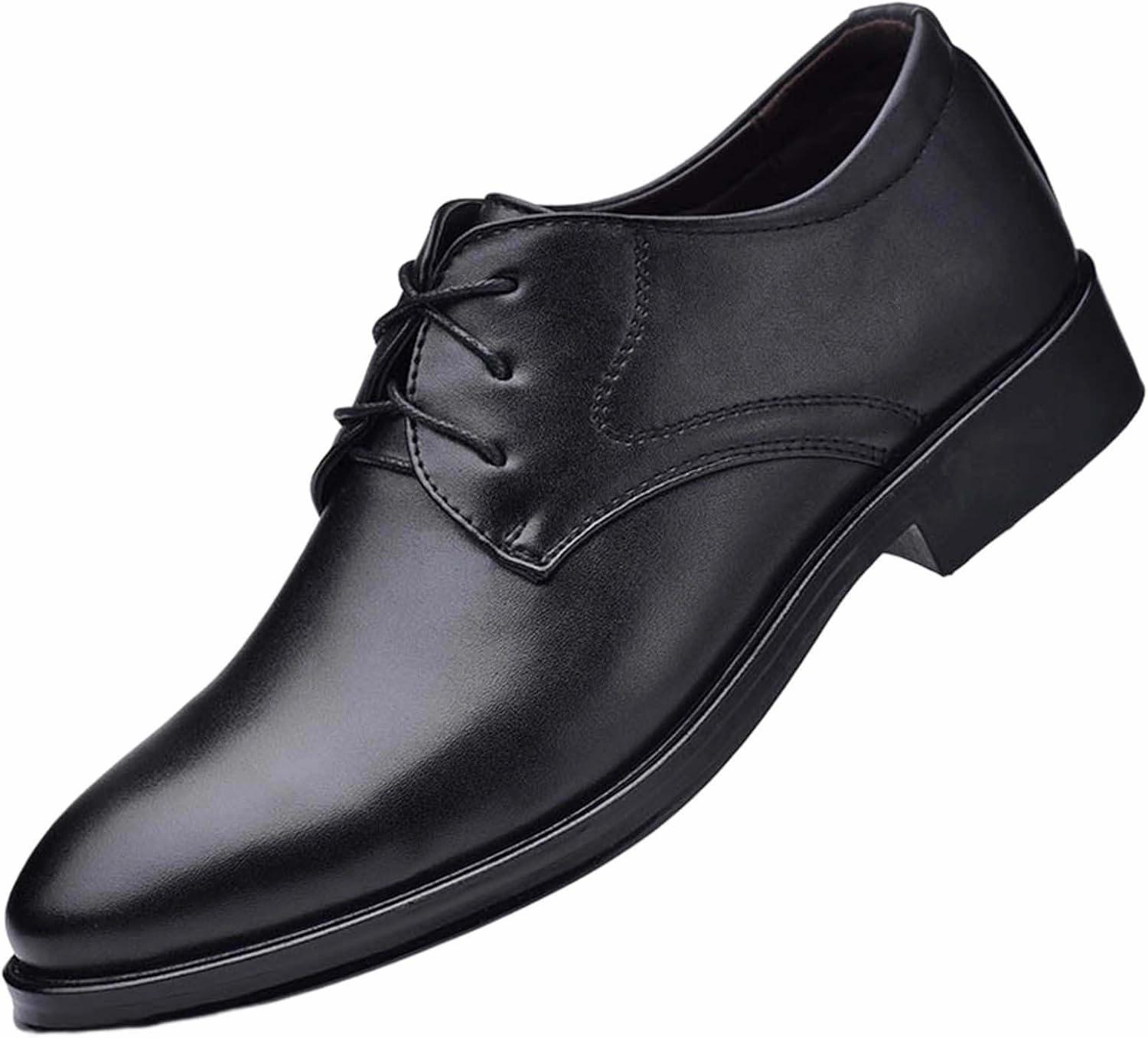 Black Dress Shoes for Men Fashion Oxfords Classic Lace up Shoe Heel Pad Design for Formal Occasions Work Footwear Cheap Business Casual Shoes