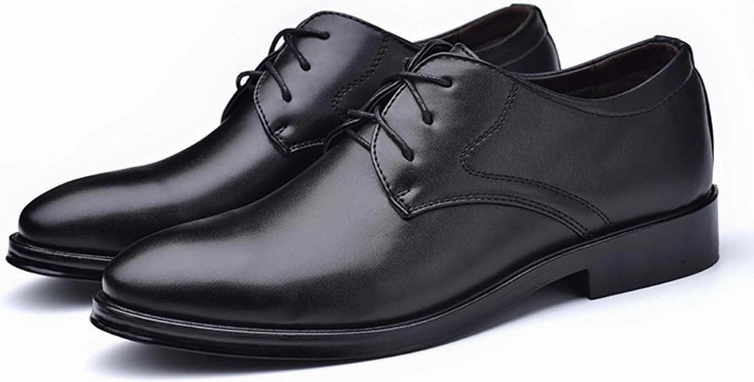 Moccasins Casual Shoes Black Dress Shoes for Men Fashion Oxfords Classic Lace up Shoe Heel Pad Design for Formal Occasions Work Footwear