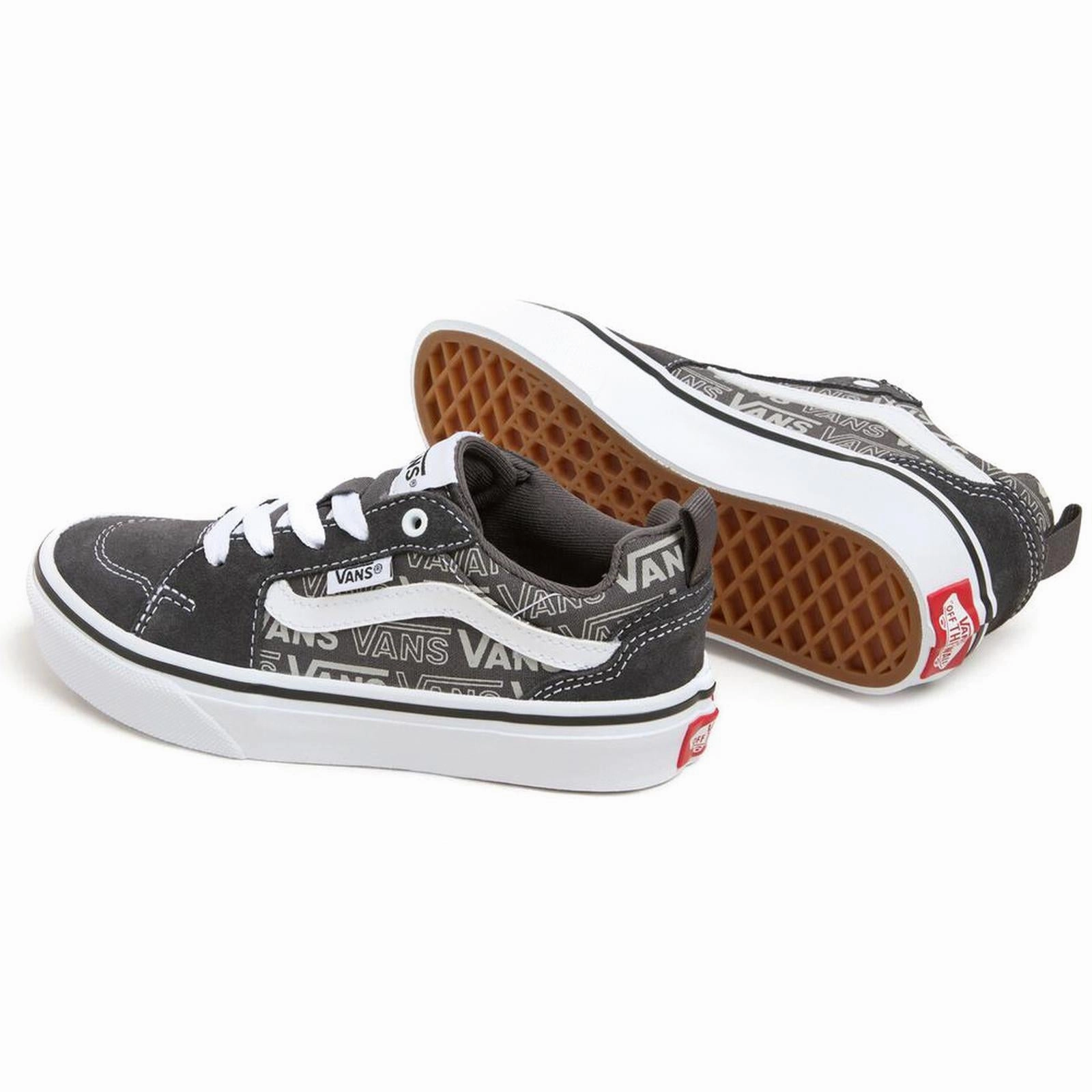 Malto Skate Shoes Vans Kids Filmore Low Rise Suede Canvas Trainers