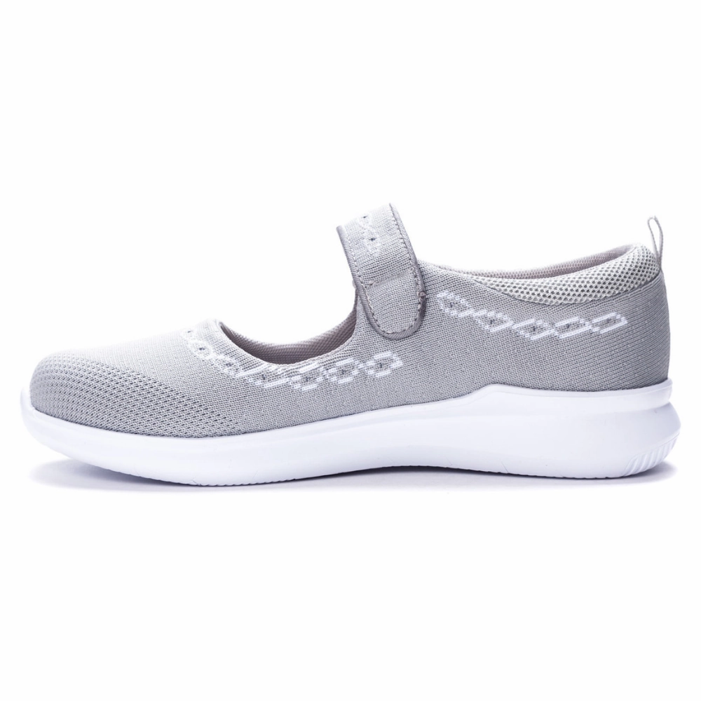 Shoes That Make You Walk Faster Propet TravelBound Light Grey Mary Jane (Women's)