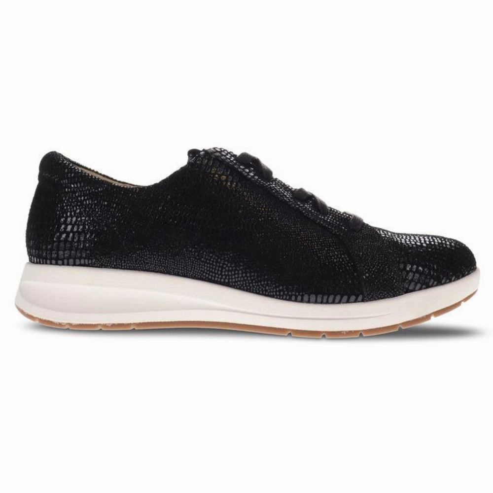 Walking Running Shoe Revere Athens Black Lizard Sneaker (Women's)