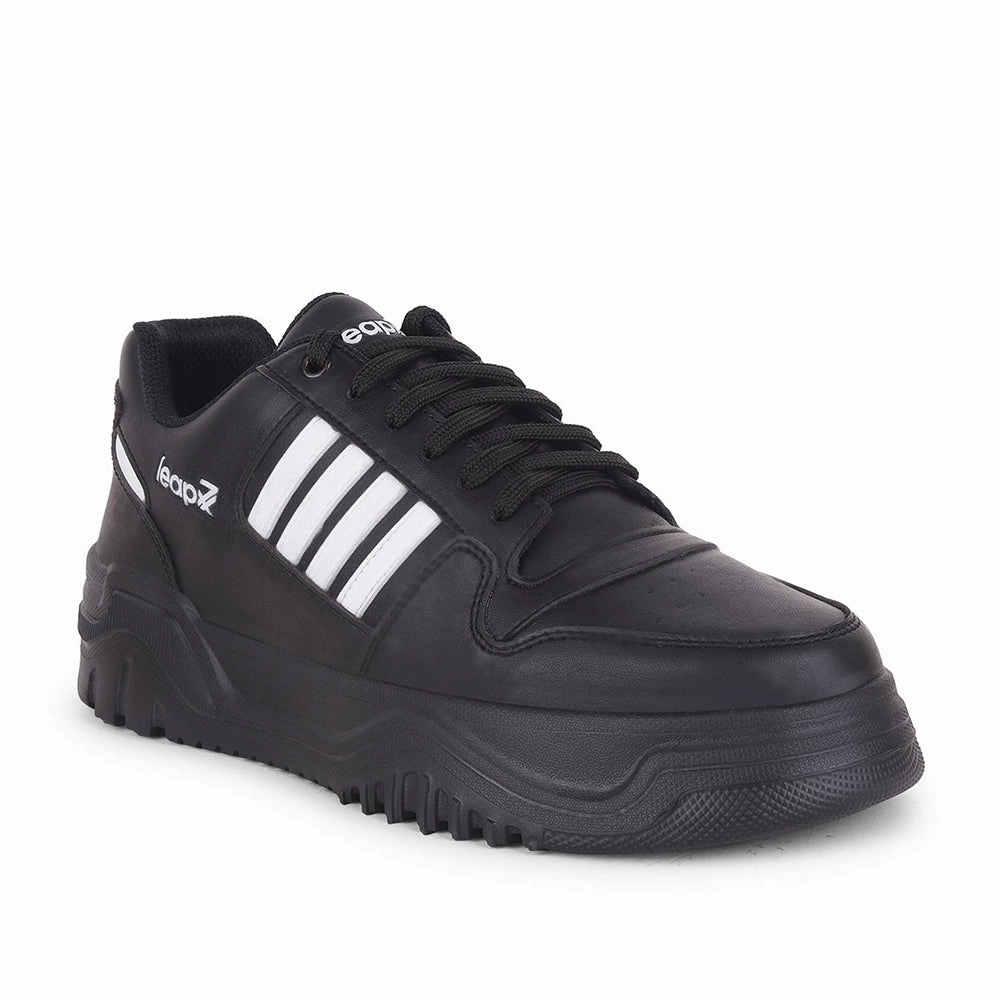 Sneakers For People With Flat Feet Leap7x Casual Black Lacing Sneakers For Men JAXER-1E By Liberty