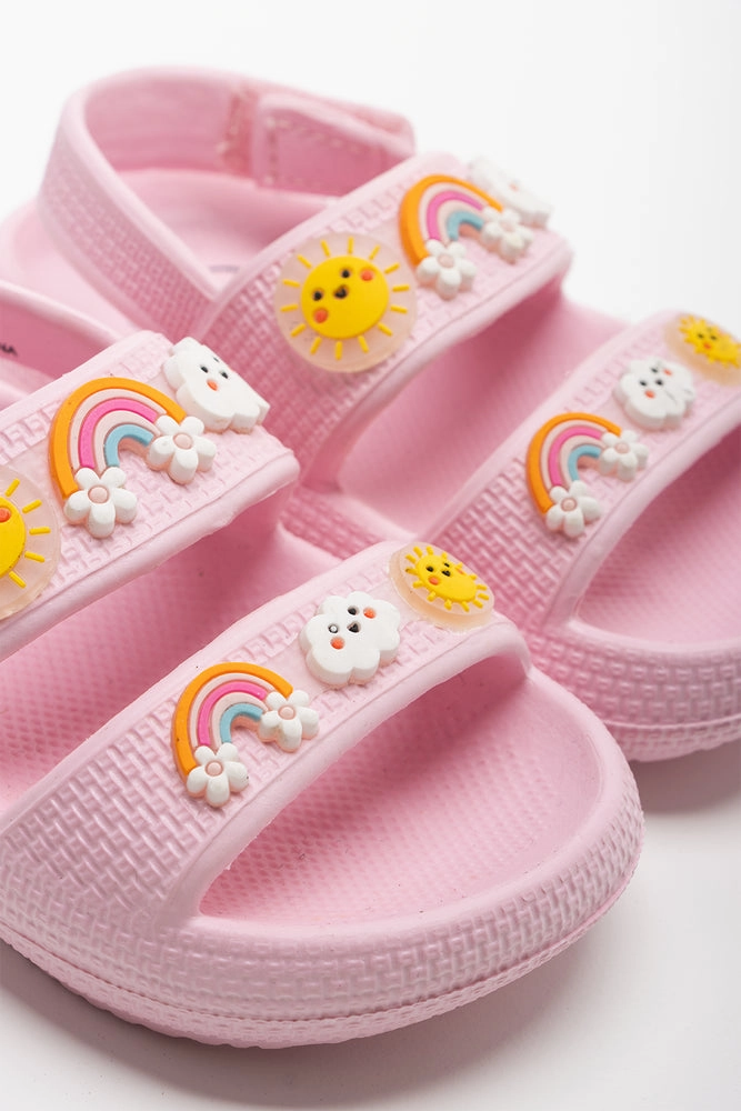 Platform Leather Sandals Rainbow Sandal Pink