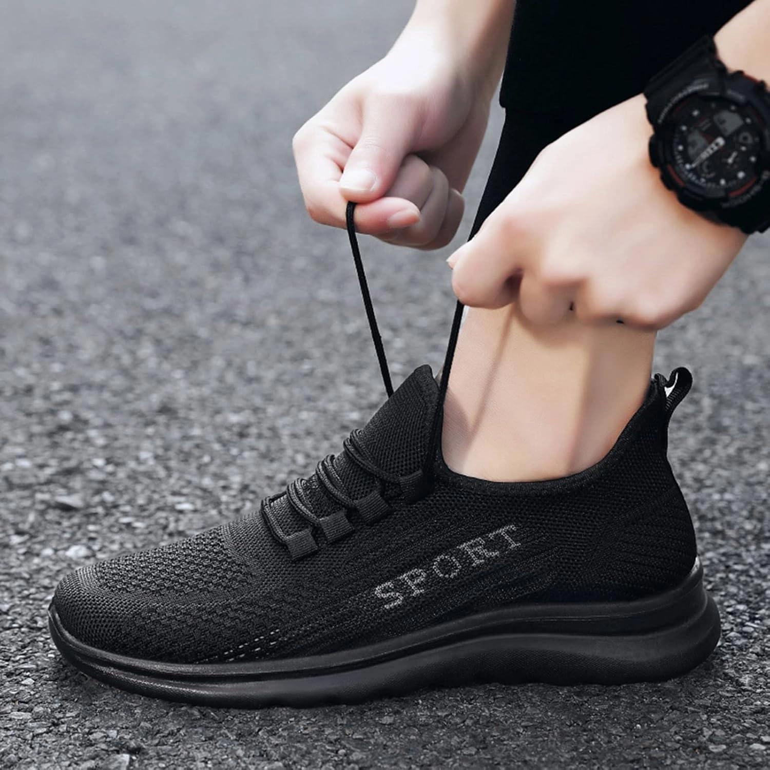 IWIHMIV Men Tennis Shoes Casual Shoes Mens Slip On Running Shoes Athletic Walking Shoes Lightweight Breathable Tennis Sneakers Best Running Shoe For Fat Guys