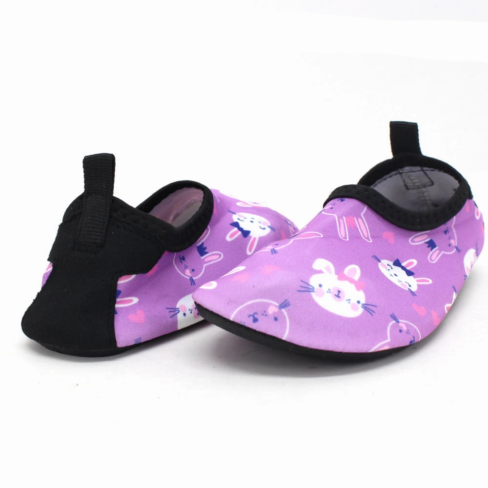 Kid's Girl Rabbit Print Water Shoes,Lilac Spartan Slippers