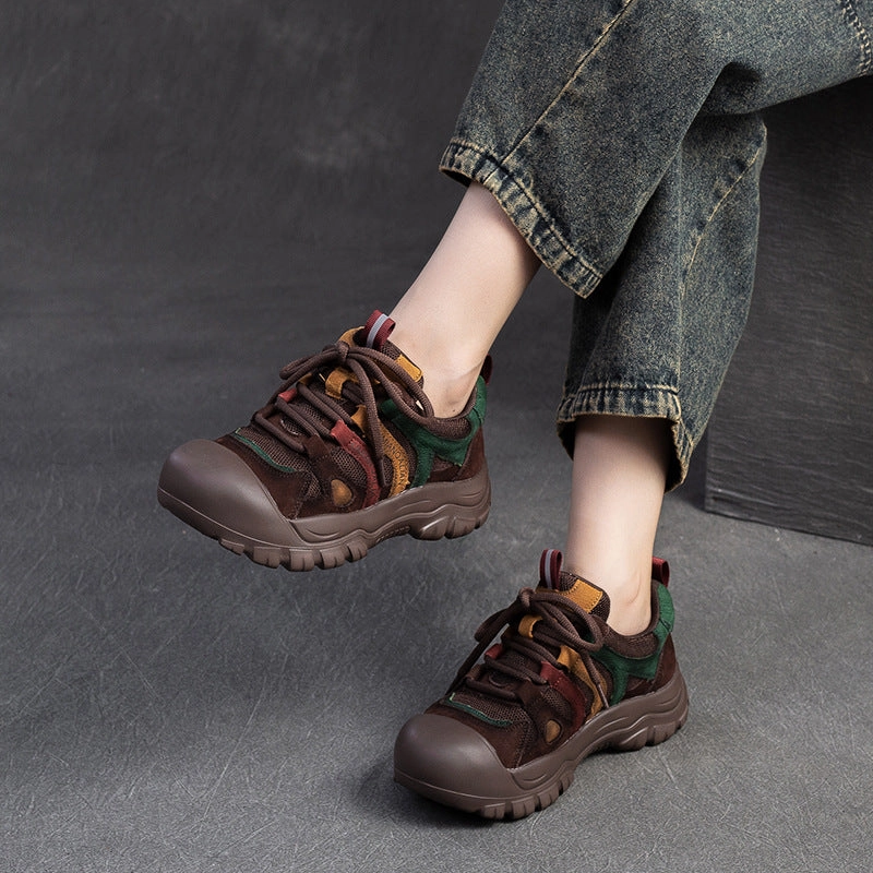 Unisex Casual Shoes Women Retro Patchwork Breathable Casual Shoes