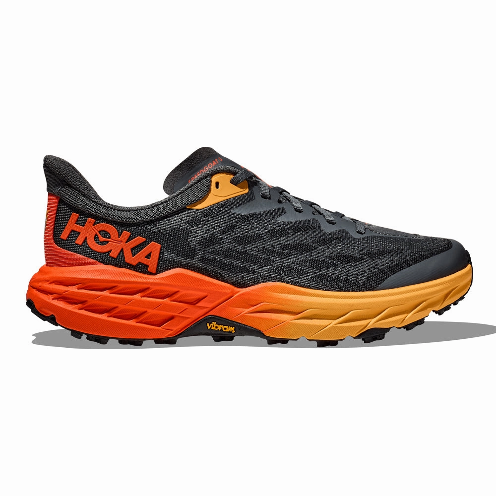 Men's Hoka Speedgoat 5, Castlerock/Flame, 10.5 2E Wide Shoes 8
