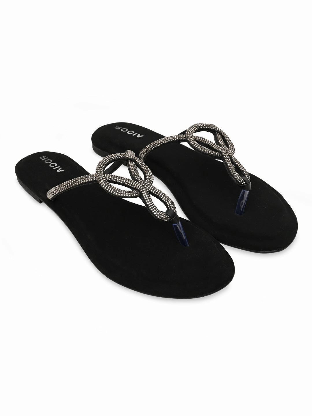 Rocia By Regal Black Women Classy Diamond Flats Flats