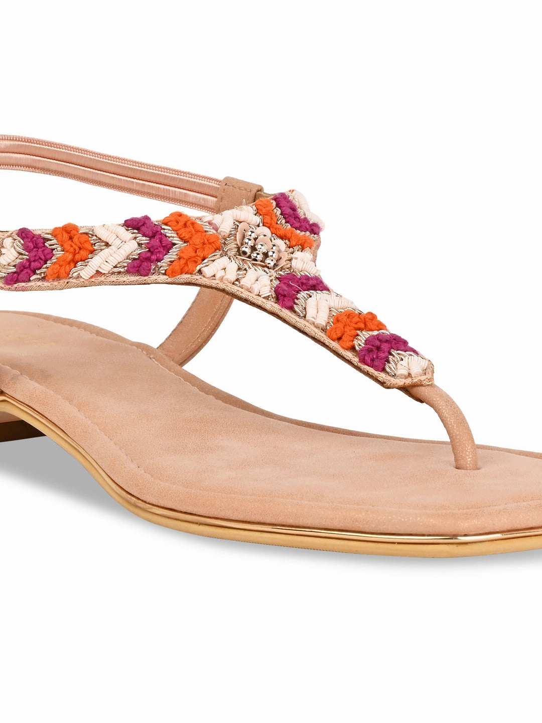 Rocia By Regal Pink Women Casual Embroidered Flat Sandals Flat Shoes High Heels