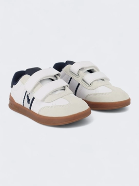 Kid's Boy's Brand Logo Patched Sneakers,White Sneakers Designer