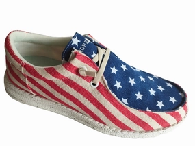 Roper Kids Unisex USA Flag Allover Fabric Hang Loose Oxford Shoes Good Shoes For Flat Foot