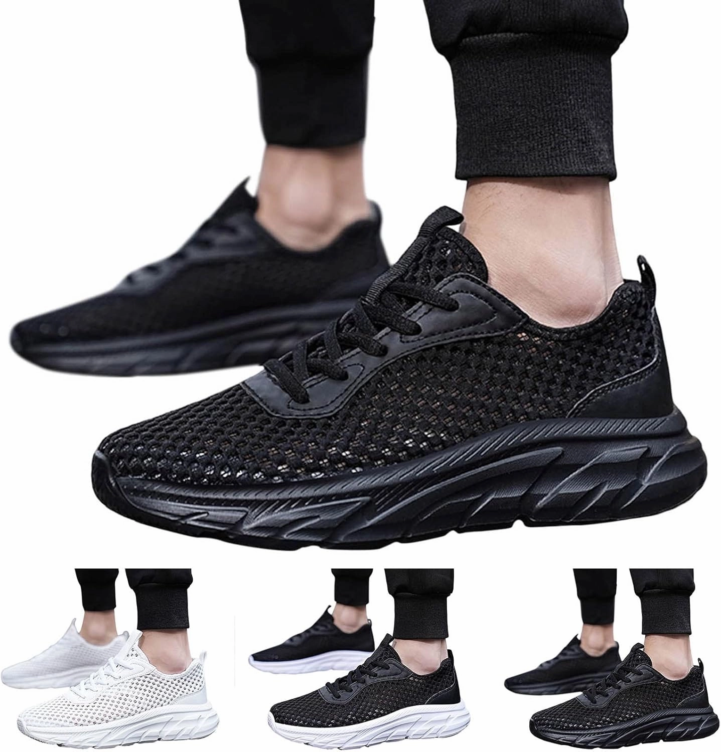 IWIHMIV Mens Tennis Shoes Breathable Solid Color Hollowed Out Mesh Running Shoes Lightweight Non Slip Walking Shoes Zoomx Streakfly Running Shoes