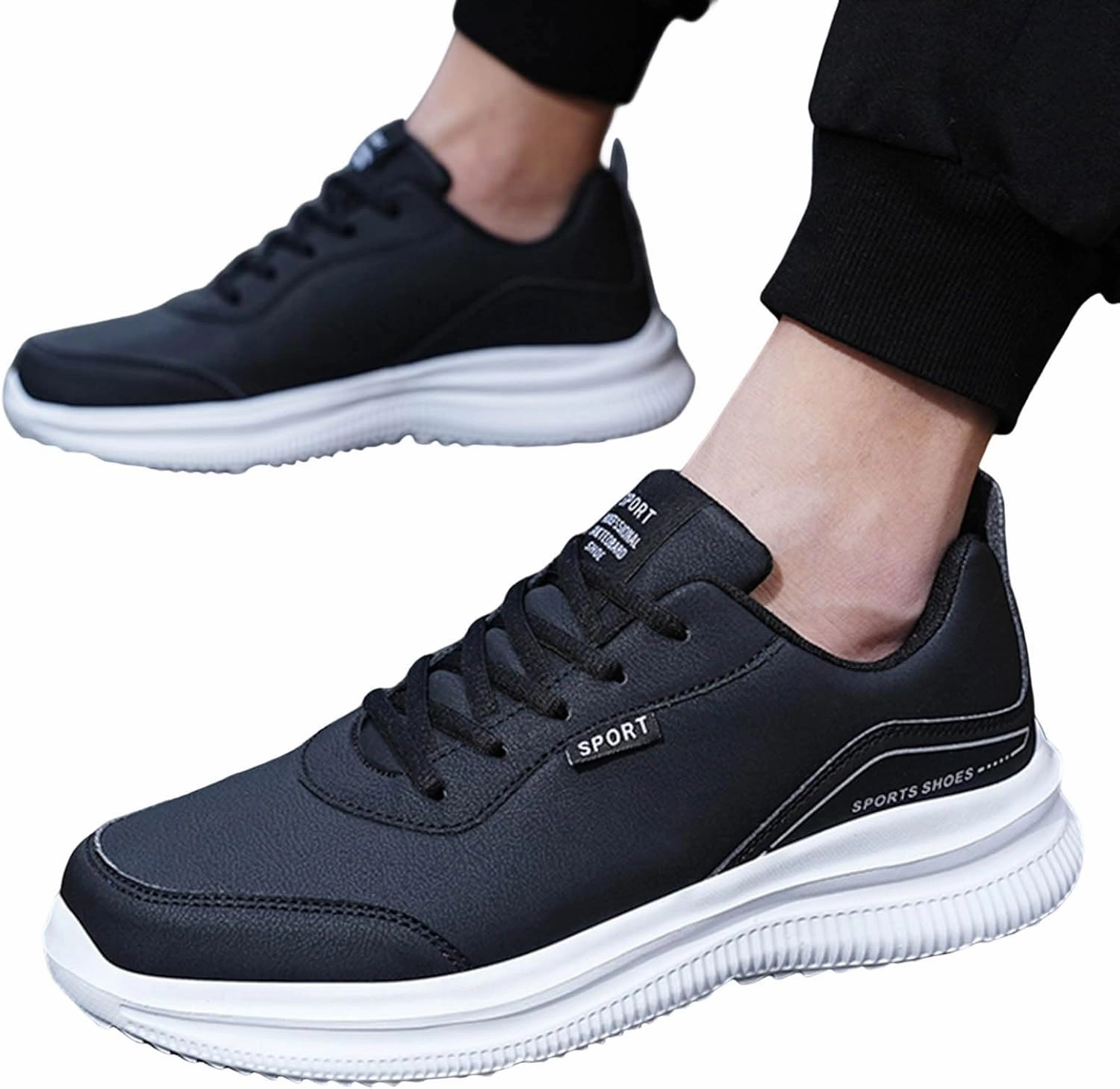 IWIHMIV Mens Casual Shoes Mens Slip On Walking Shoes Running Tennis Shoes Comfortable Non Slip Work Shoes Lightweight Sports Shoes Running Shoes For Training