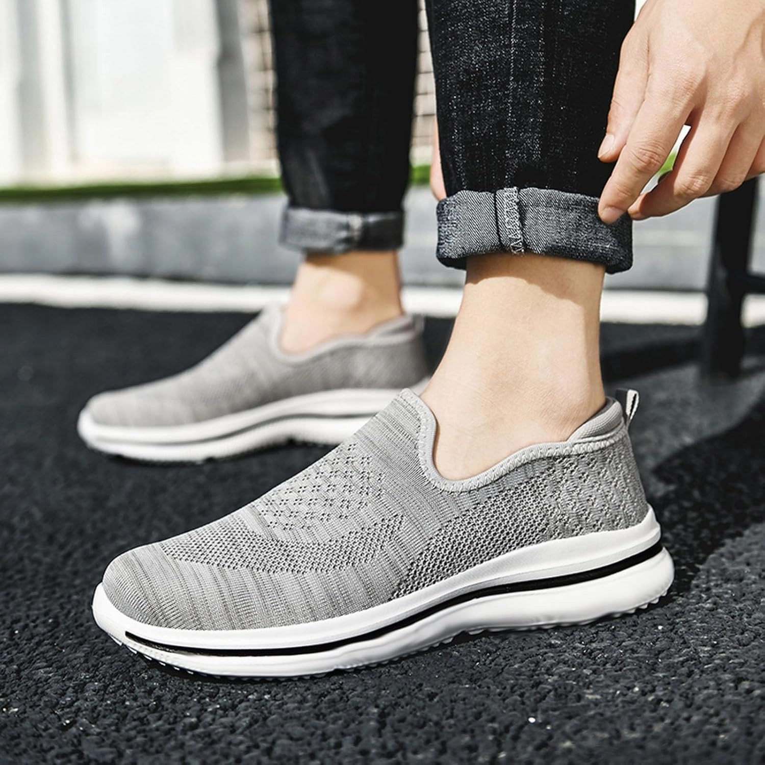 IWIHMIV Mens Tennis Shoes Sport Shoes for Men Mens Slip On Shoes Walking Shoes for Men Lightweight Casual Sneakers Shoes Free Rn 2018 Running Shoes