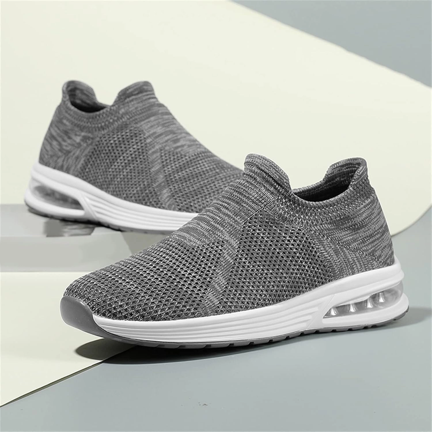 IWIHMIV Men's Slip On Sneakers Men's Athletic Shoes Breathable Tennis Shoes Men Walking Shoes Comfortable Non Slip Shoes for Men Good Running Shoes For Track