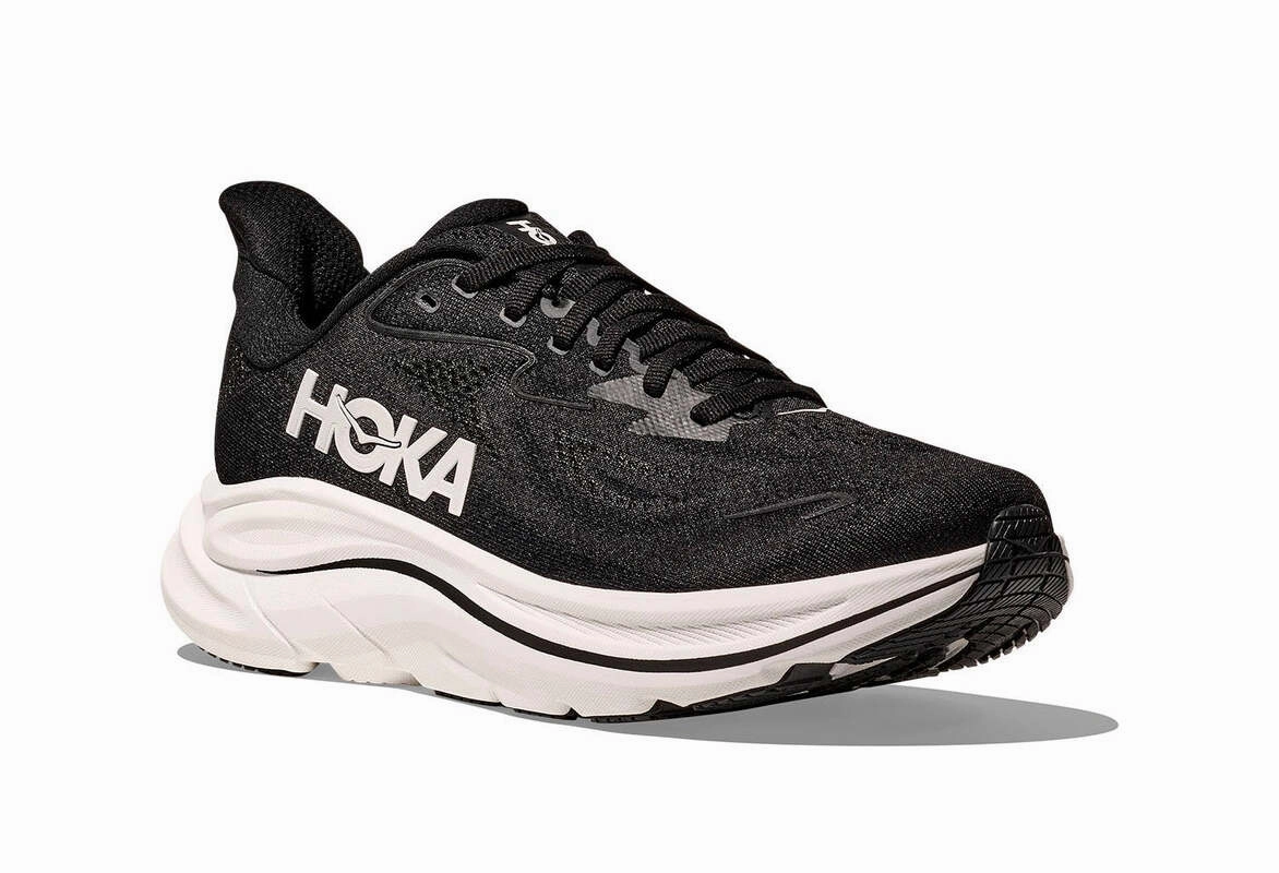 Hoka One One Clifton 10 Black White (Women's) Shoes Suede