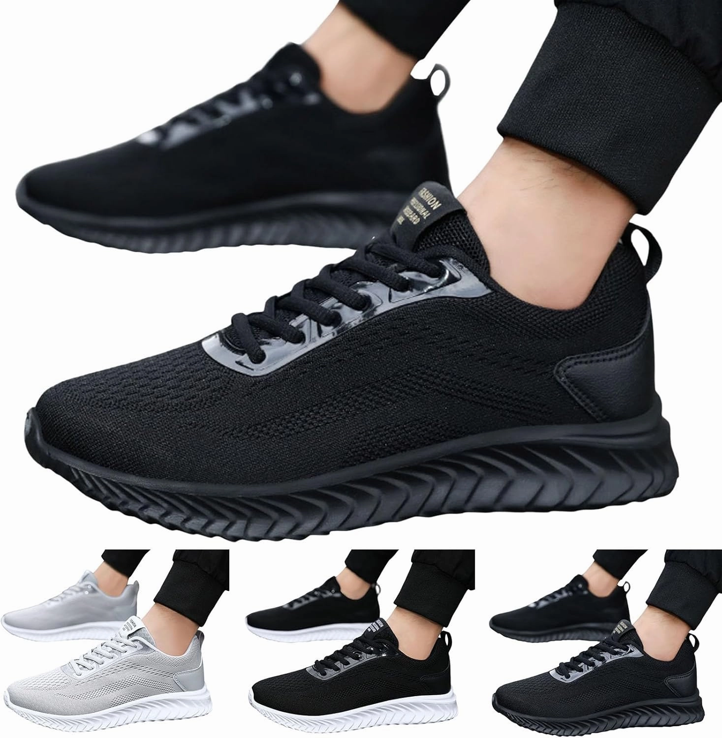 Best Running Shoes Supination IWIHMIV Men's Breathable Tennis Shoe Lightweight Walking Shoes Thick Bottom Soft Sole Non Slip Running Shoes