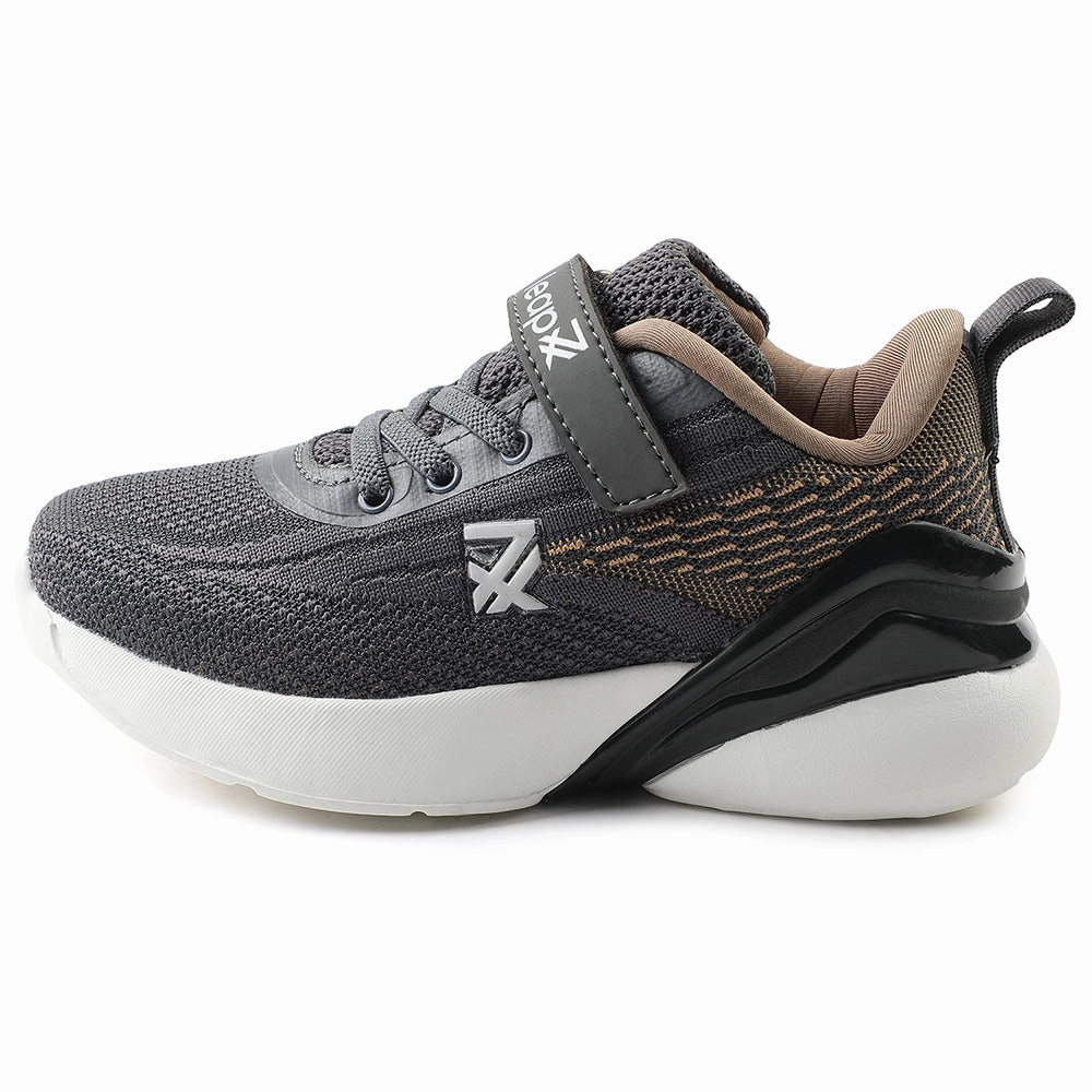 Cross Training Running Shoes Leap7x Dark Grey Sports Lacing Running Shoes For Kids COVER-02 By Liberty
