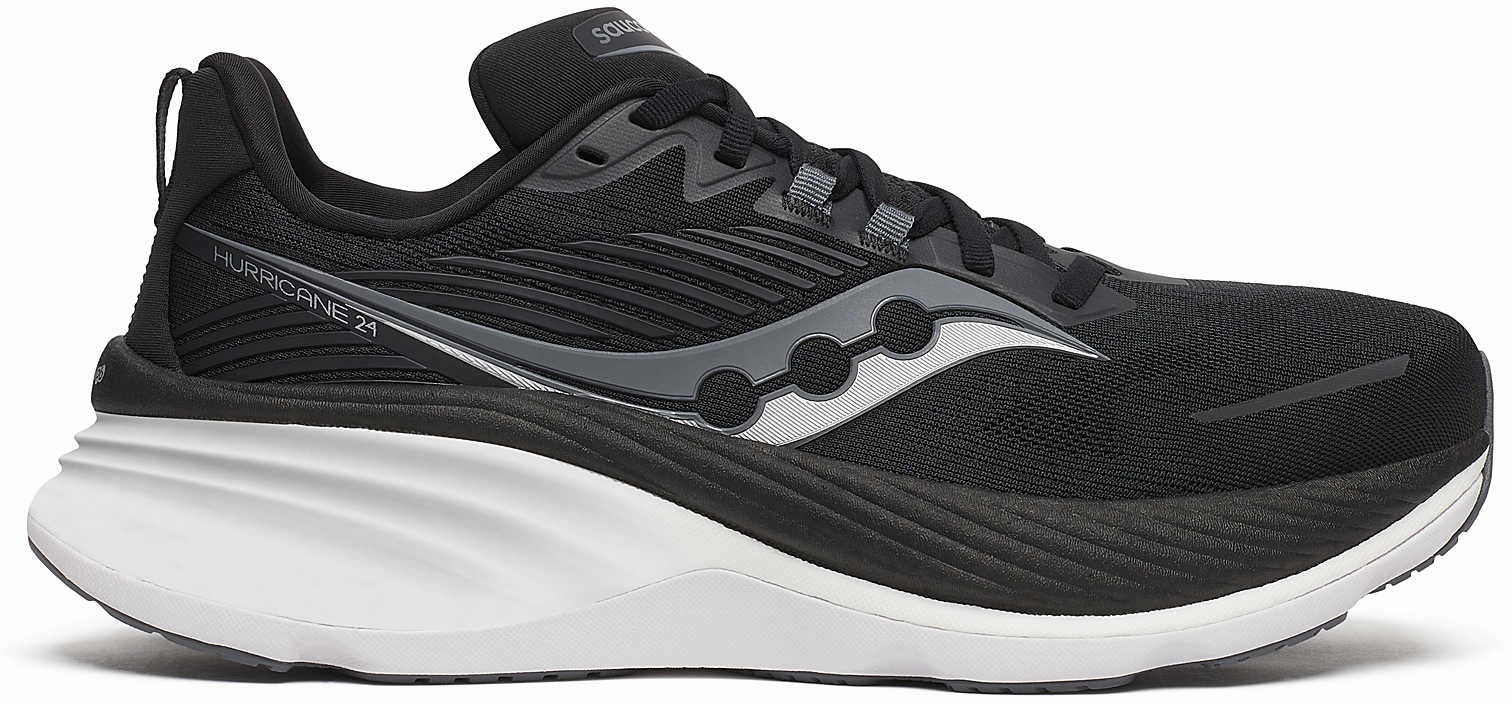 Saucony Hurricane 24 Mens Running Shoes - Black Orthotics And Running Shoes