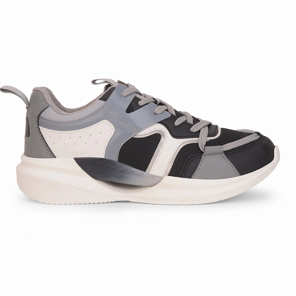 Leap7x Light Grey Sports Lacing Running Shoes For Kids GAMEON-2EL By Liberty Trail Running Shoes Mid