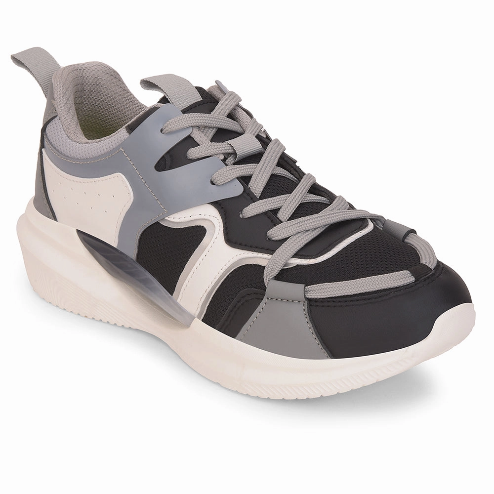 Best Light Running Shoes Leap7x Light Grey Sports Lacing Running Shoes For Kids GAMEON-2EL By Liberty