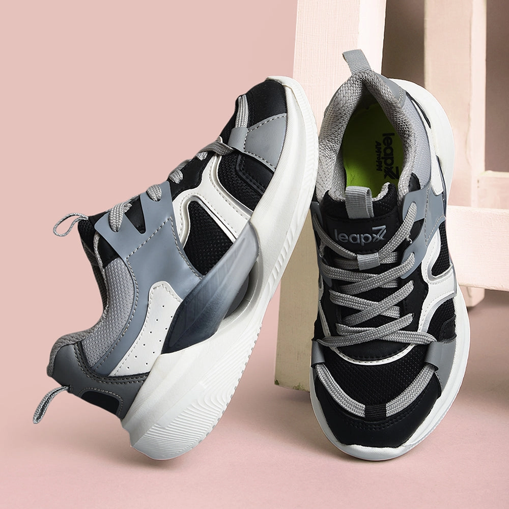 Leap7x Light Grey Sports Lacing Running Shoes For Kids GAMEON-2EL By Liberty Fuelcell Rebel V4 Running Shoes