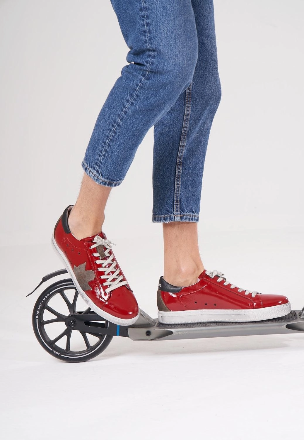 SEPOL Ese Fresh Mens Red Leather Sneaker Retro Vintage Sneakers Af1