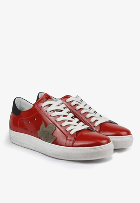 Layla Sneakers SEPOL Ese Fresh Mens Red Leather Sneaker Retro Vintage