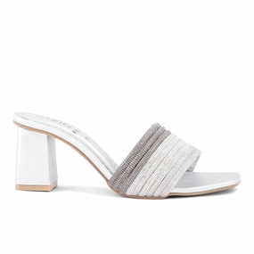 Silver Fancy Slipper FN7815 Slippers Sandals