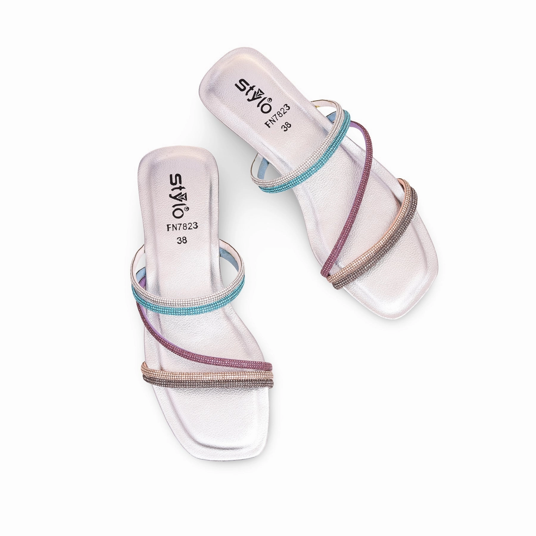 Silver Fancy Slipper FN7823 Pom Slippers