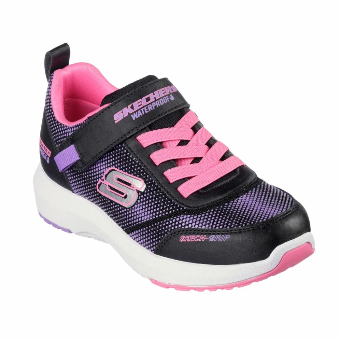 Waterproof Low Rise Hiking Shoes Skechers Girls Trainer Dynamic Tread - Journey Time Black/Hot Pink