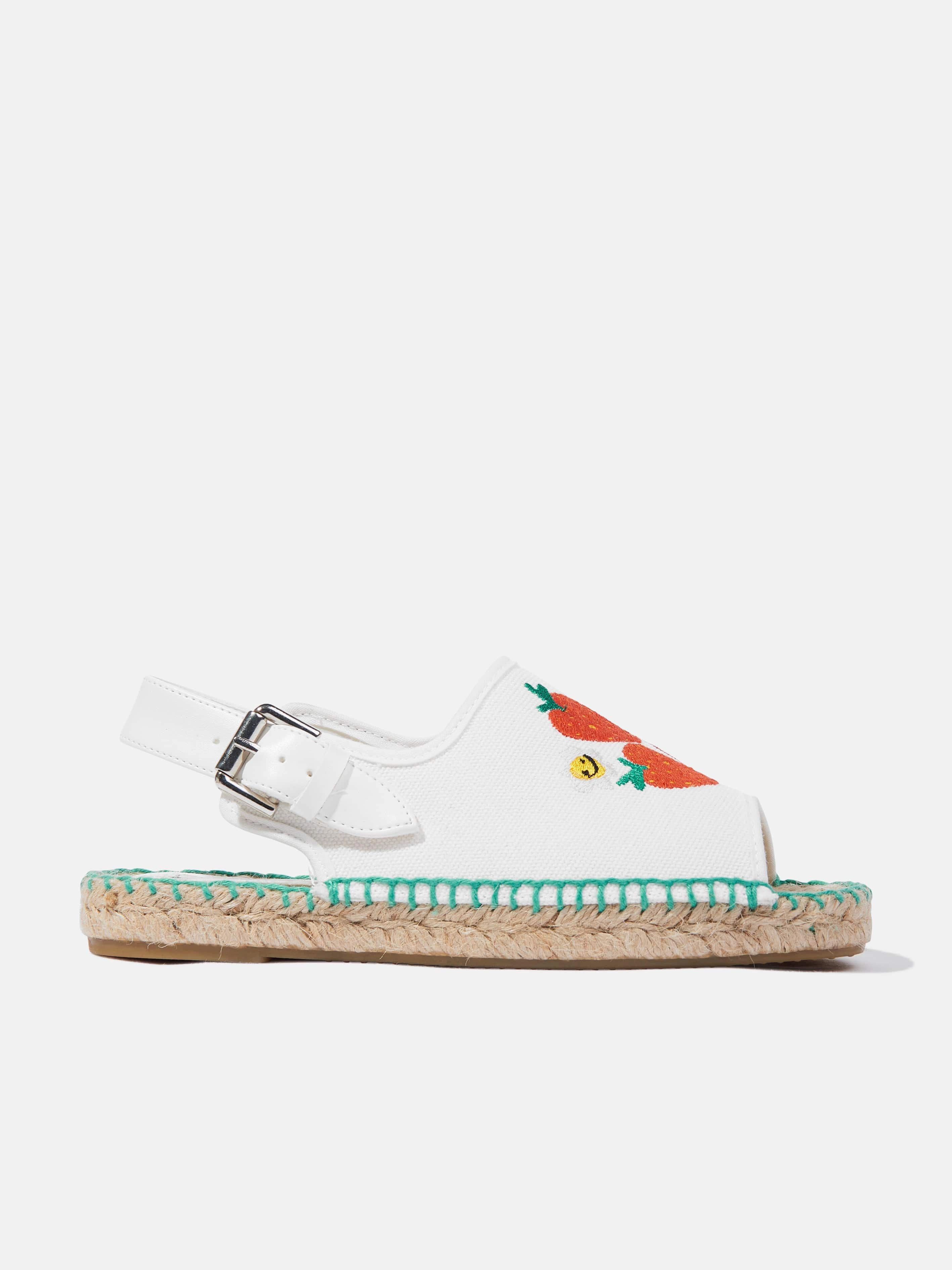 L Espadrille Francaise Stella McCartney Girls Strawberry Espadrilles in Ivory