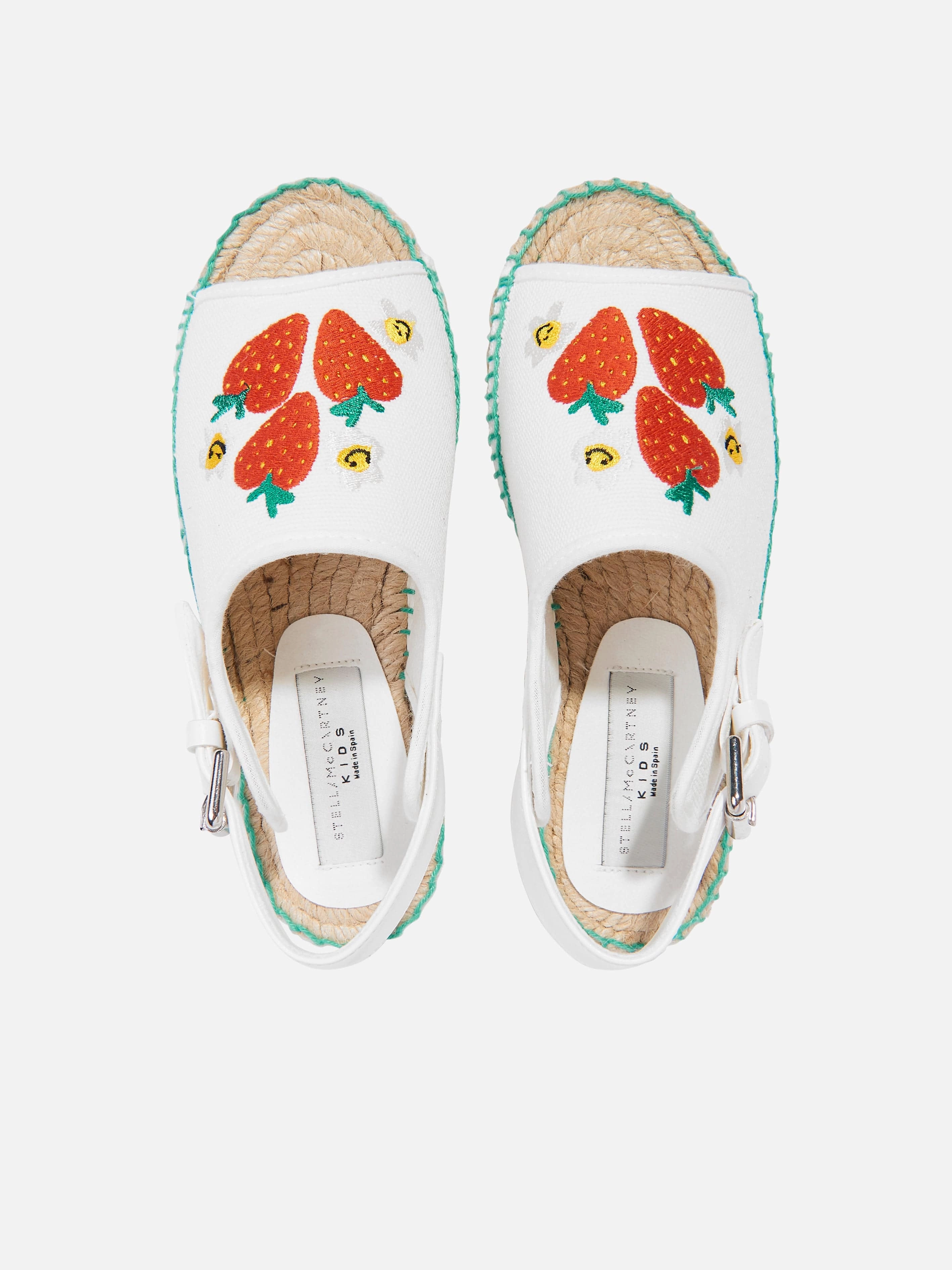 Canvas Espadrille Wedges Closed Toe Stella McCartney Girls Strawberry Espadrilles in Ivory