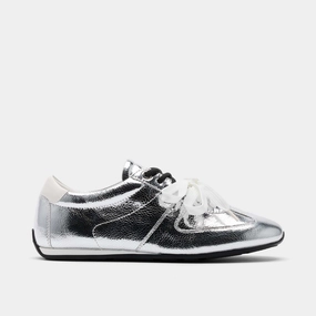 Socks With Slip On Sneakers Colette Silver Metallic Leather Sneakers