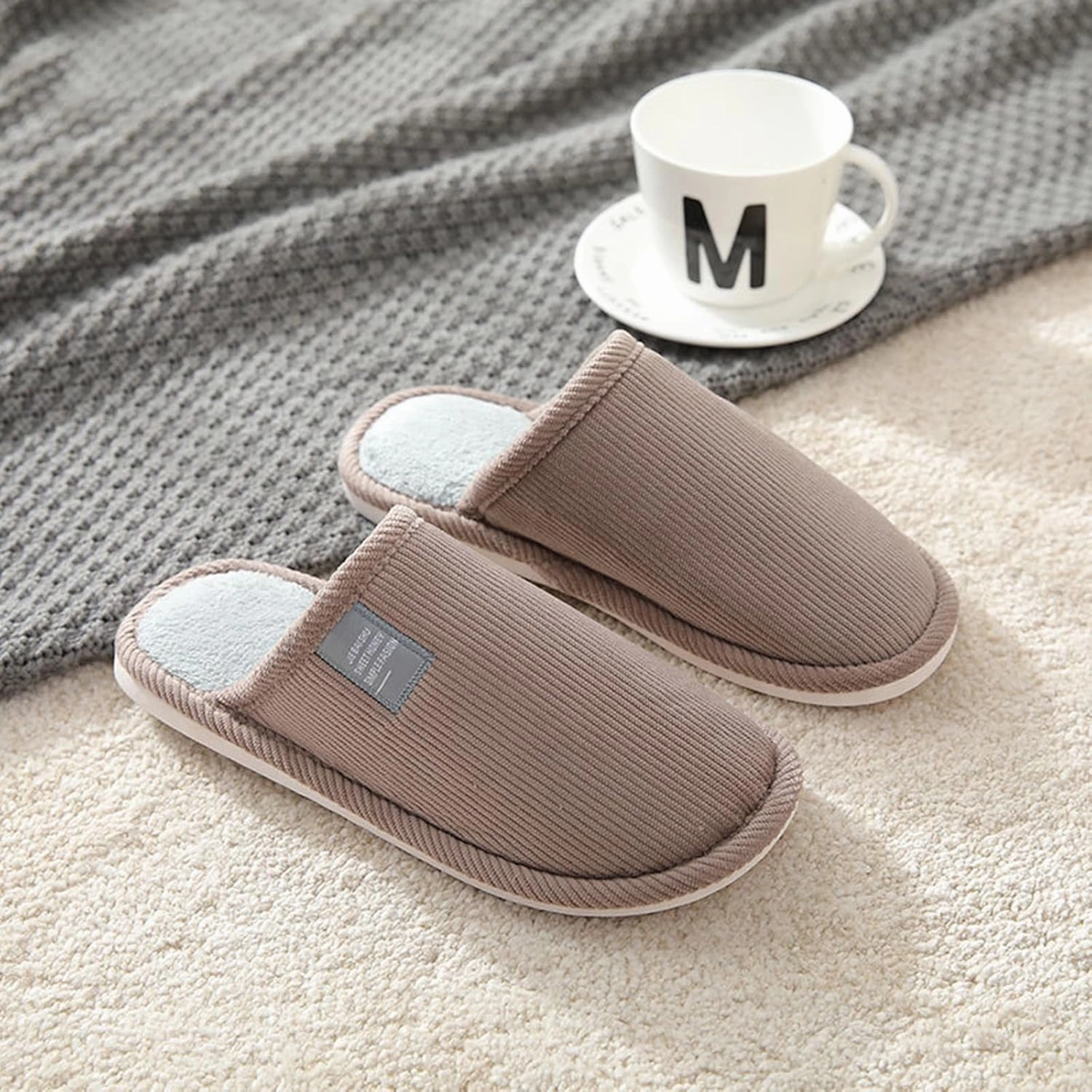 Casual Shoes On Sale Online Slippers Slippers Plush Flop Flip On Warm Shoes House Mens For Men Slip Soft Men's slipper Men Slippers Summer Shoes for Men